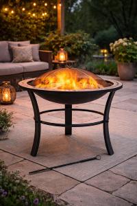 Brasero extérieur avec fonction grill Ø 90 cm – Mosaïque – Modèle MADRID