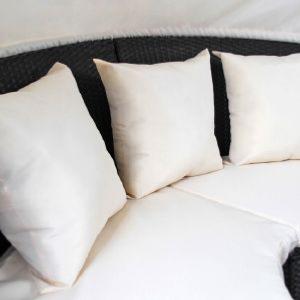 Salon de jardin XXL 2-en-1 en résine tressée – Lit rond modulable Ø 230 cm