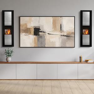 Cheminée bio-éthanol murale NERIA avec vitre – Hauteur 114 cm