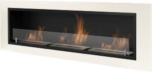 CHEMINEE ETHANOL murale inox, 130 cm, blanc, MICHIGAN