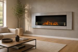 Cheminée bioéthanol murale HORIZON – 136 cm – 8 kW – 3 coloris