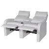 FAUTEUIL 2 places, inclinables, luxe en cuir textile, blanc