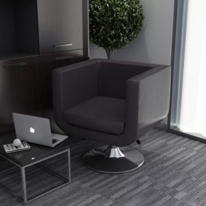 Fauteuil Design Club, cuir, marron
