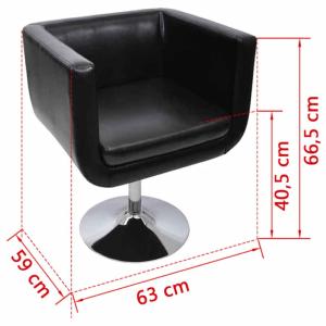 Fauteuil Design Club, cuir noir, 5 coloris disponibles