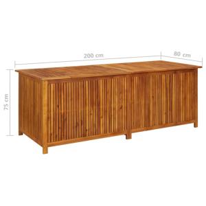 COFFRE rangement XXL 200 cm, en ACACIA massif