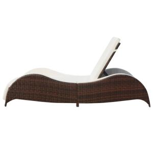 TRANSAT bain de soleil, 1 personne, résine tressée, marron