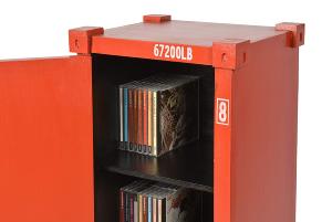 Meuble range CD/DVD ou livres, style container rétro