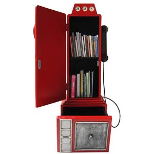 Meuble range CD/DVD ou livres, style téléphone rétro, rouge