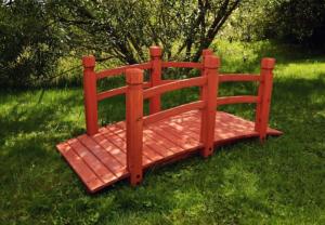 PONT de jardin 150 cm, en bois massif brun