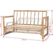 Banc de jardin, en bambou, avec coussin