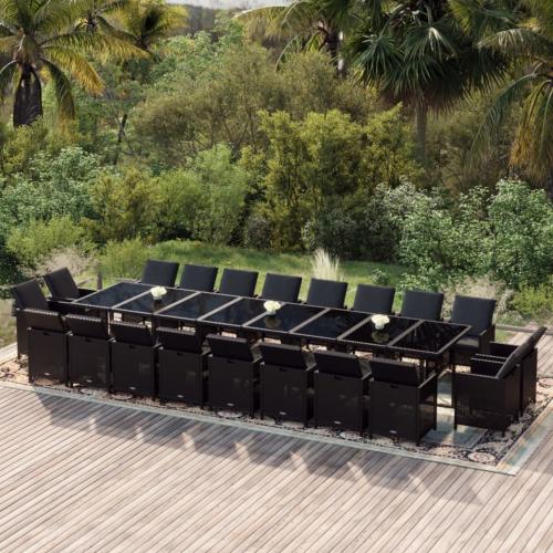 Salon de jardin XXXL, résine tressée, 445 cm, 20 places, 5 coloris