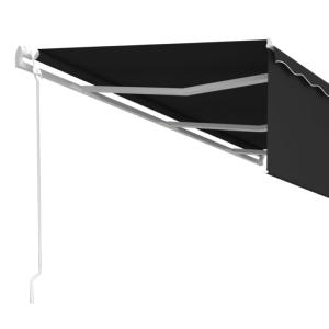 STORE BANNE 600 x 300 cm avec auvent, motorisé, éclairage LED, détecteur de vent, anthracite