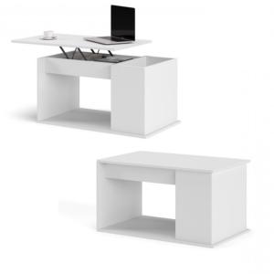 TABLE basse blanche, 90 cm, plateau relevable, THEBES