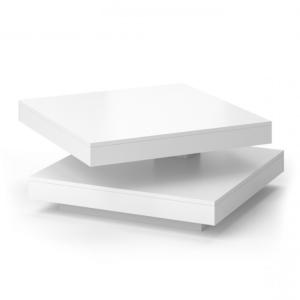 TABLE basse, pivotante, 2 niveaux, blanche, modèle MIRAGE