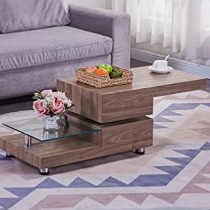 TABLE basse de luxe, pivotante, couleur chocolat, ORFON