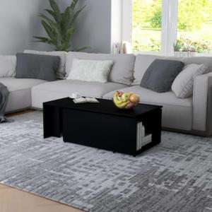 TABLE basse 150 cm, coulissante en bois, noir