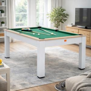 Table BILLARD/ping-pong, XXL 226 cm, bicolore avec plateau salle à manger.