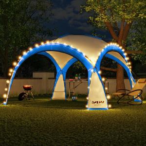 TONNELLE , tente 460 cm, éclairage led solaire, bleu
