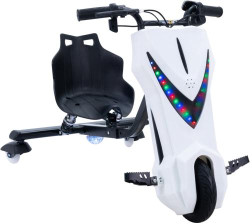 TROTTINETTE DRIFT électrique blanche, 250 W, avec LEDS
