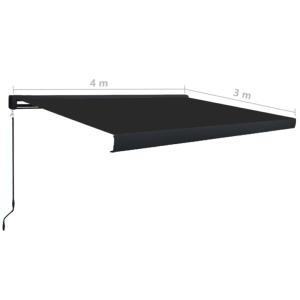 STORE BANNE coffre intégral 350 x 250 cm, manuel, toile anthracite