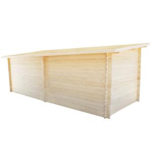ABRI de jardin, bois massif 28 mm, extension réversible, surface 20 m²