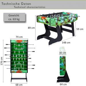 BABYFOOT pliable 60 kg, barres traversantes, design décor