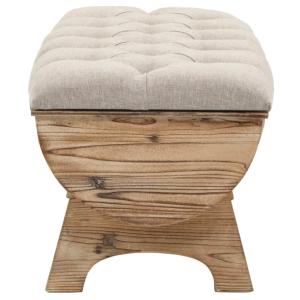 Banc forme tonneau avec coffre de rangement, assise rembourrée