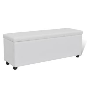 Banc banquette coffre de rangement, blanc