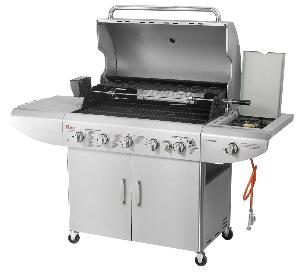 BARBECUE de luxe INOX, 7 brûleurs, complet avec accessoires