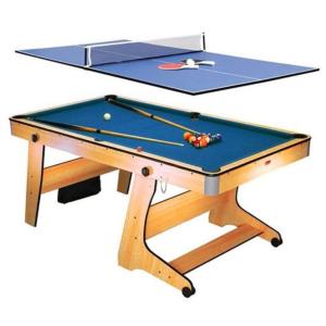 BILLARD 6 Ft pliable et transformable en table de ping-pong.