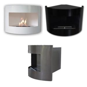 Cheminée bioéthanol d’angle MERCURE – Murale – 2,25 kW, 3 coloris