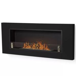CHEMINEE ETHANOL inox, 130 cm, NOIR, modèle MICHIGAN