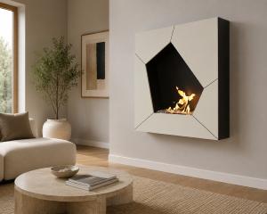 Cheminée Bioéthanol Murale Design ORVANE Blanche 3,5 kW – Acier Inoxydable