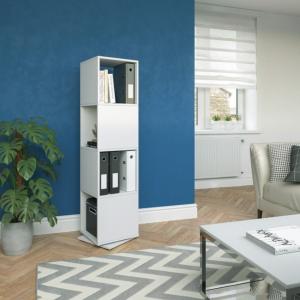 ETAGERE blanche, pivotante, 145 cm