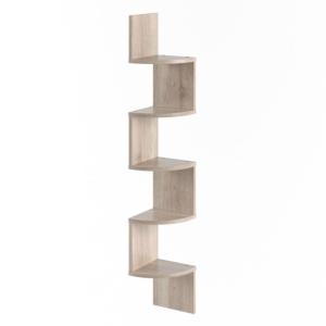 ETAGERE d'angle, 125 cm, couleur chêne, blanc ou gris béton