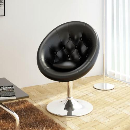 Fauteuil lounge rétro capitonné, noir