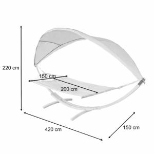 HAMAC JARDIN XXL bois - 420 cm + toit amovible