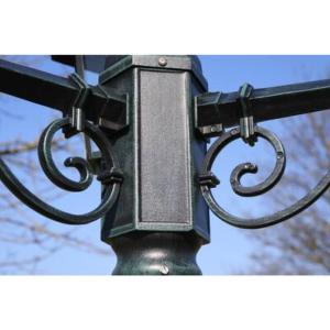 Lampadaire, lampe jardin extérieur 3 têtes, noir et vert foncé