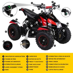 QUAD ELECTRIQUE ENFANT, 800 Watts, rose et noir
