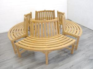 BANC de jardin circulaire, tour d'arbre teck, 220 cm