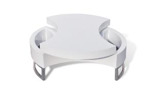 TABLE basse pivotante, 80 cm, blanche, modèle URBAN