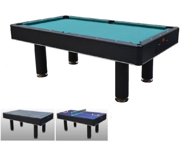 Billard bois noir, 3 en 1, avec plateau de table.