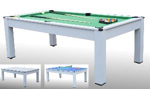 Table BILLARD/ping-pong, blanche avec plateau salle à manger, 215 cm