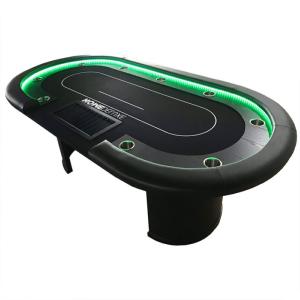 TABLE de POKER grand luxe, 215 cm, jusqu'à 10 places, LED