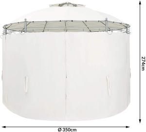 TONNELLE de JARDIN ronde 350 cm, crème