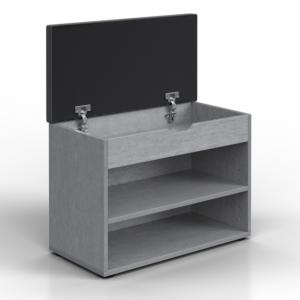 BANC avec espace de rangement pour chaussures, gris béton