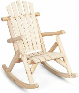 ROCKING-CHAIR en rondins de pin massif naturel