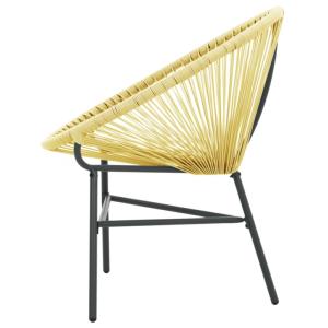 Chaise lune, design, résine tressée beige
