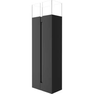 Cheminée bio éthanol colonne, métal noir