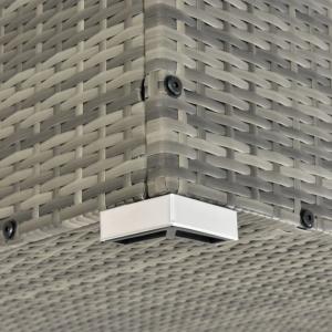 COFFRE géant en résine tressée/alu, 760 litres, gris